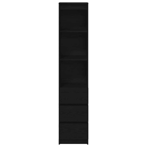 Armário alto - Bufete - Móvel de apoio 37,5x35x180cm derivados de madeira carvalho preto pt1581