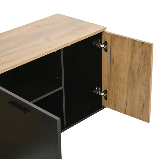 Móvel de entrada com 2 sapateiras - Painel com espelho, prateleira para chapéus e 4 ganchos - Natural