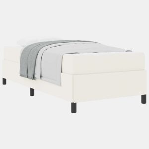 Estrutura de cama de solteiro para adultos com colchão - Creme 100 x 200 cm tecido