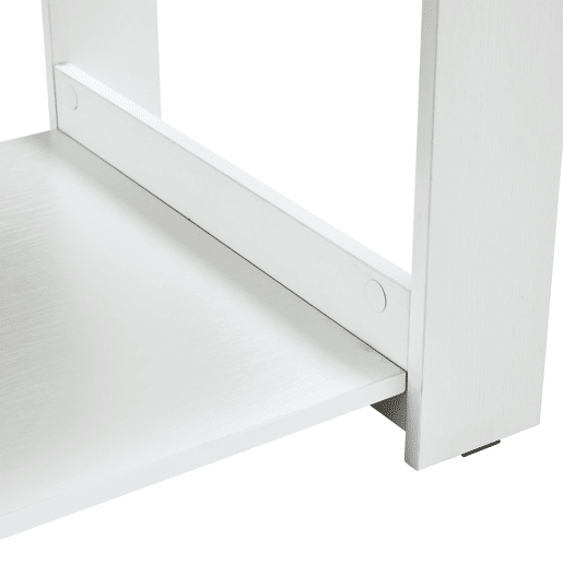 Mesa auxiliar moderna 110x55x42 cm - 2 níveis de armazenamento - Branco madeira