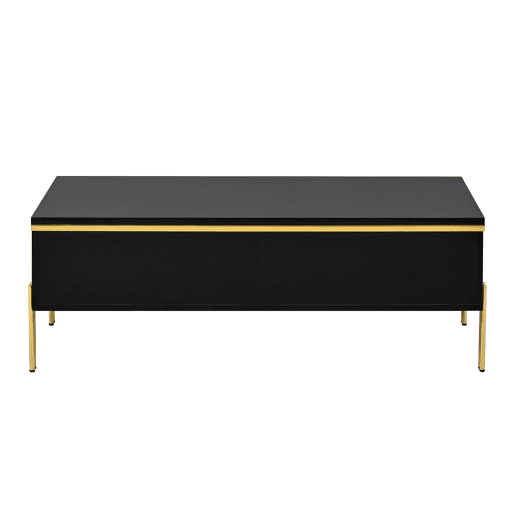 Mesa de centro 100x50x36 cm - moderna, multifuncional, alto brilho - preta Mesa de centro 100x50x36 cm - moderna, multifuncional, alto brilho - preta