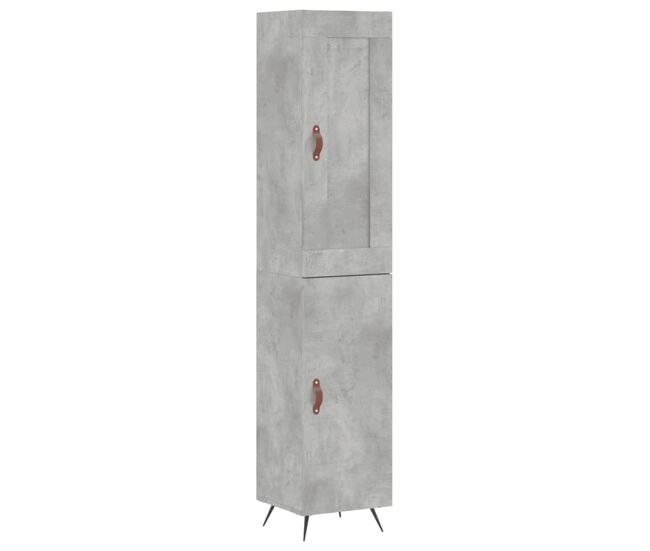Aparador - mueble de almacenamiento de madera contrachapada gris hormigón 34,5x34x180 cm es2716
