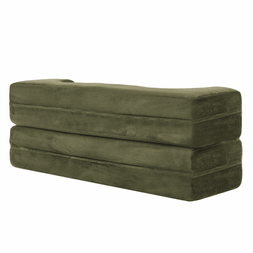 Sofá-cama de 2 lugares - dobrável, futon comprimido, sem montagem - verde