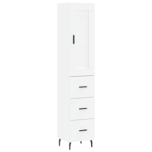 Armário alto - Bufete - Móvel de apoio 34,5x34x180 cm madeira processada branco pt599 Armário alto - Bufete - Móvel de apoio 34,5x34x180 cm madeira processada branco pt599
