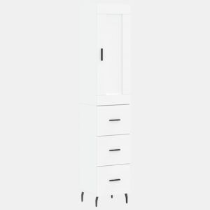 Armário alto - Bufete - Móvel de apoio 34,5x34x180 cm madeira processada branco pt599