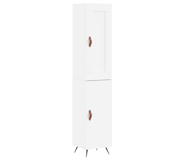 Aparador alto - mueble de almacenamiento madera contrachapada blanco 34,5x34x180 cm es593