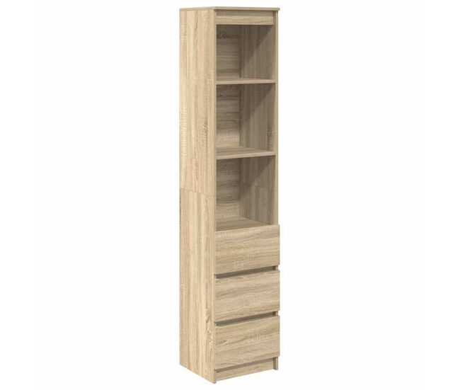 Aparador alto - mueble de almacenamiento roble sonoma 37,5x35x180 cm madera de ingeniería es1618