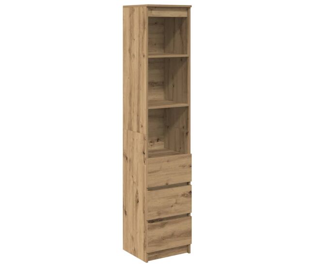 Aparador - mueble de almacenamiento artisan roble 37,5x35x180 cm madera de ingeniería es1635