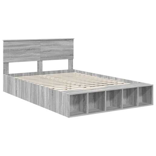 Estrutura da Cama de casal simple Cinza Sonoma 150 x 200 cm Madeira processada