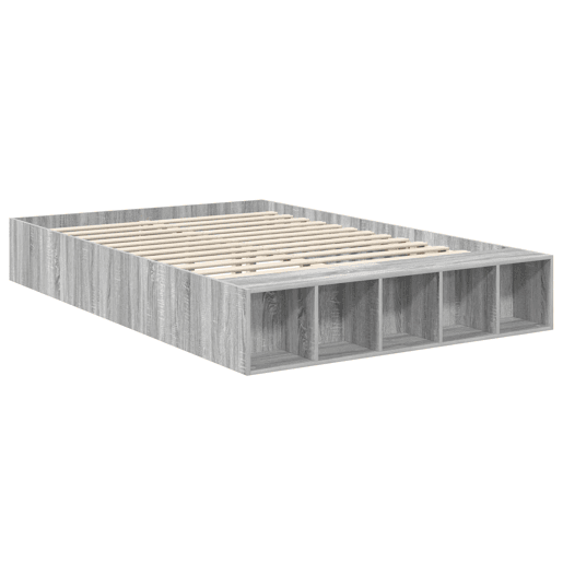 Estrutura da Cama de casal simple Cinza Sonoma 150 x 200 cm Madeira processada