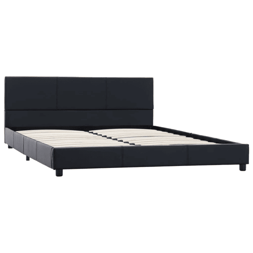 Estrutura De Cama De Casal Moderno - 160x200 cm couro artificial preto