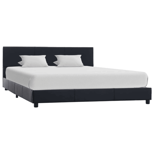 Estrutura De Cama De Casal Moderno - 160x200 cm couro artificial preto