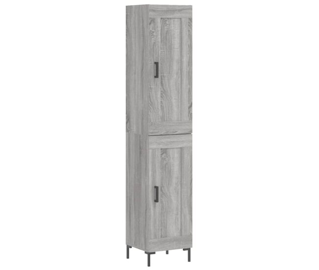 Aparador alto - mueble de almacenamiento madera contrachapada gris sonoma 34,5x34x180 cm es1047