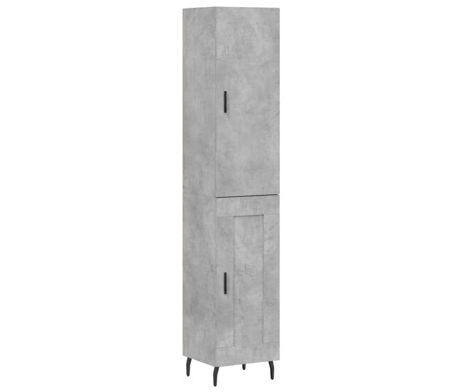 Aparador - mueble de almacenamiento de madera contrachapada gris hormigón 34,5x34x180 cm es2691