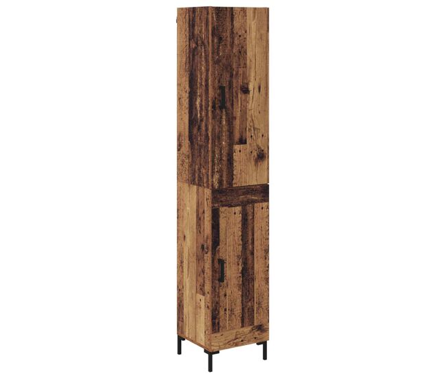 Aparador alto - mueble de almacenamiento madera envejecida 69,5 x 34 x 180 cm es1461