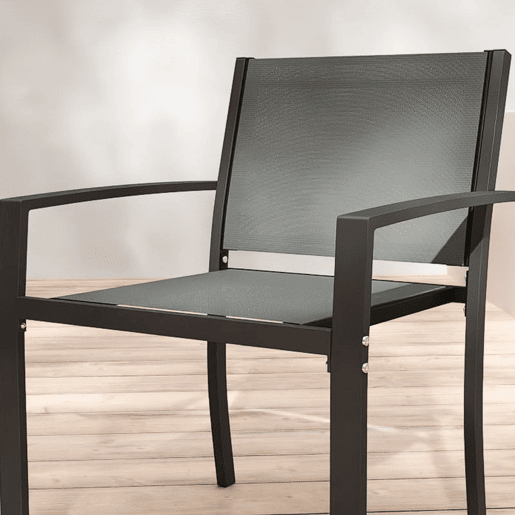 Outsunny Conjunto de Mesa e Cadeiras de Terraço com 3 Peças Móveis de Jardim com 2 Cadeiras de Textilene e Mesa de Vidro Temperado para Pátio Varanda Cinzento Claro