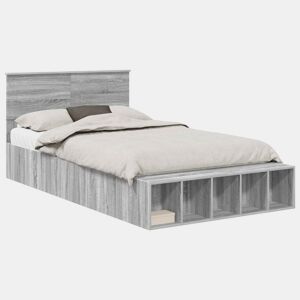 Estrutura da Cama de casal simple Cinza Sonoma 120 x 190 cm Madeira processada