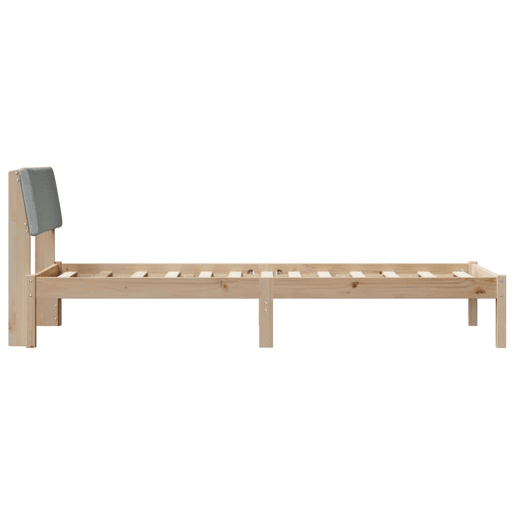 Estrutura de cama de solteiro simple - Marrom e cinza claro 75 x 190 cm