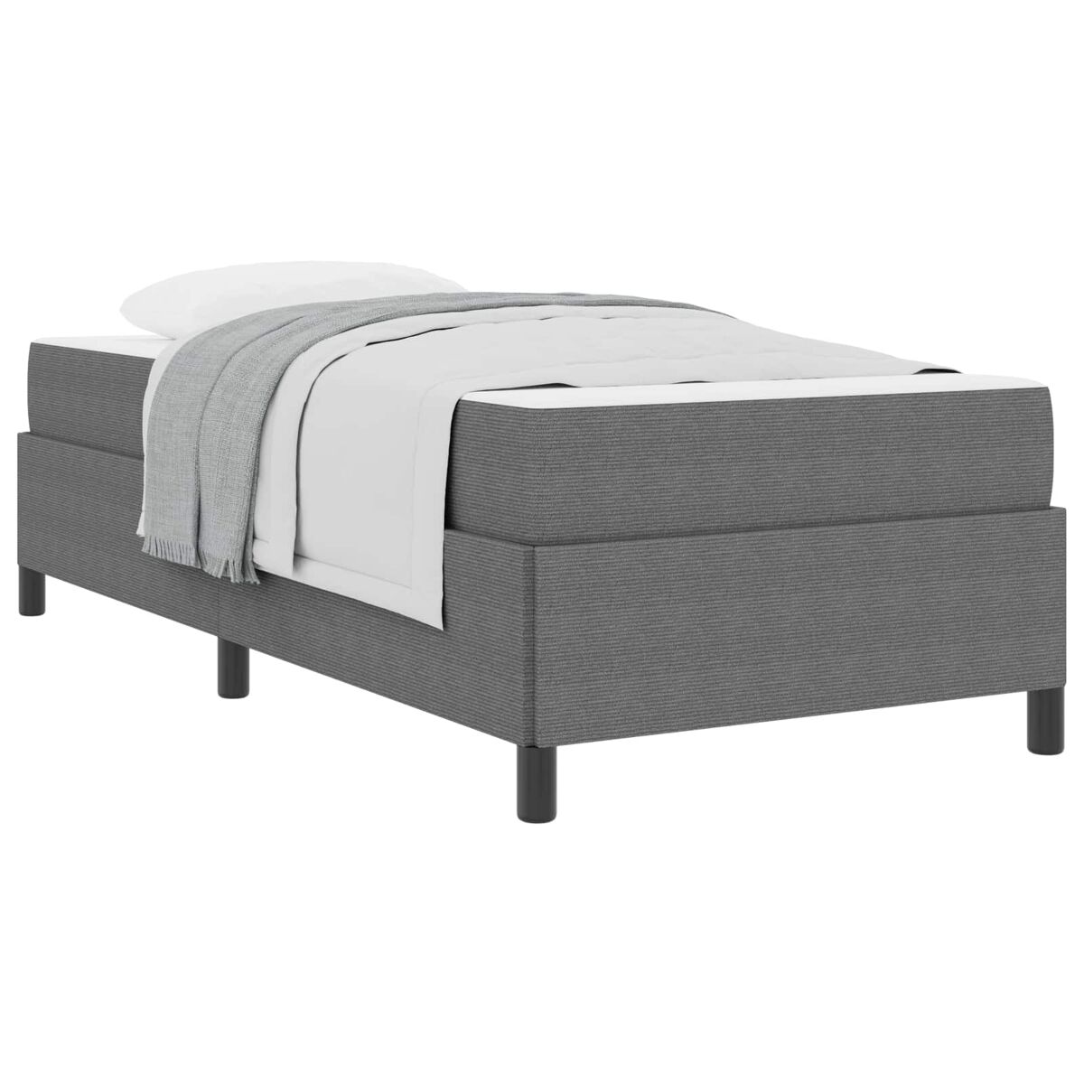 Estructura de cama individual para adultos con colchón gris claro 90 x 200 cm tela