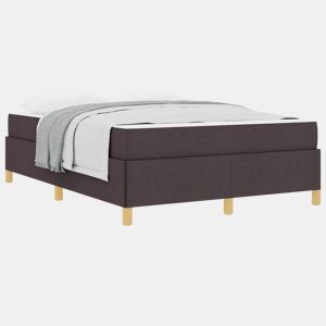 Estrutura da Cama de casal moderno com colchão Marrom Escuro 140 x 190 cm tecido