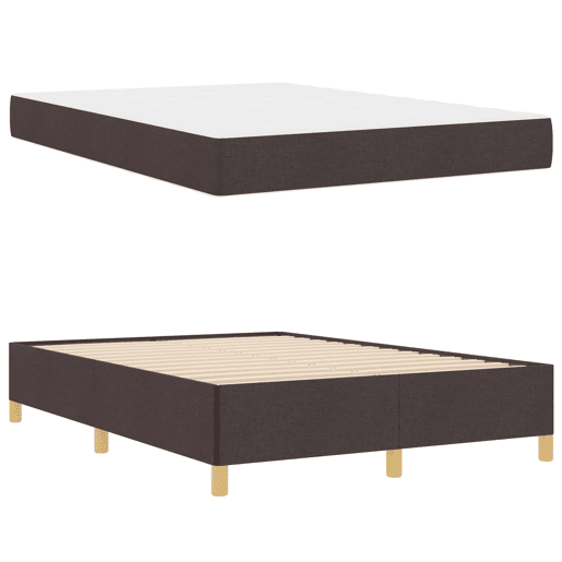 Estrutura da Cama de casal moderno com colchão Marrom Escuro 140 x 190 cm tecido