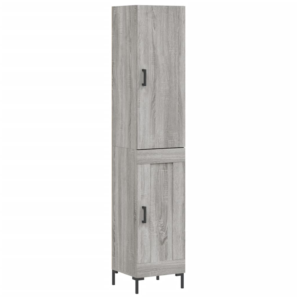 Aparador alto - Mueble de almacenamiento 34 Roble/ Gris