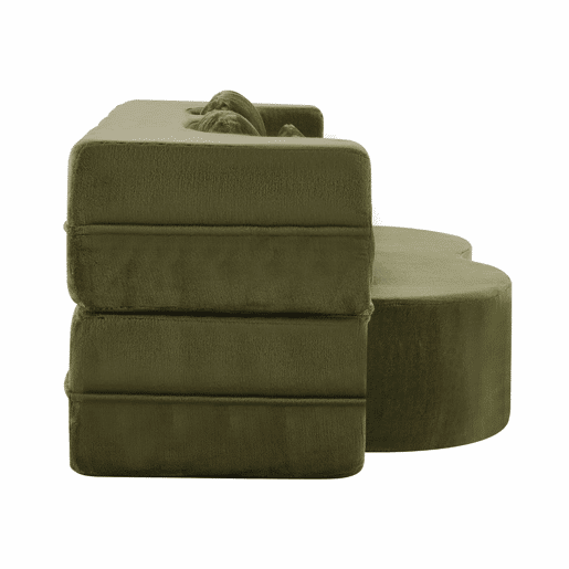Sofá-cama de 2 lugares - moderno, com 4 almofadas, colchão dobrável de espuma de alta densidade - verde