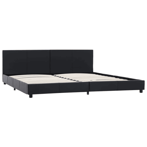 Estrutura De Cama De Casal Simple - 180x200 cm couro artificial preto