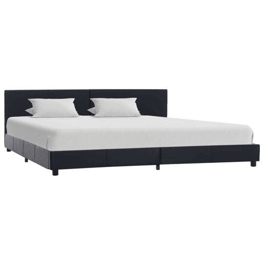 Estrutura De Cama De Casal Simple - 180x200 cm couro artificial preto