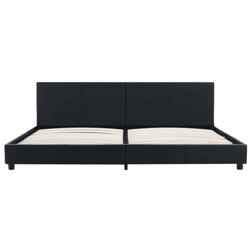 Estrutura De Cama De Casal Simple - 180x200 cm couro artificial preto