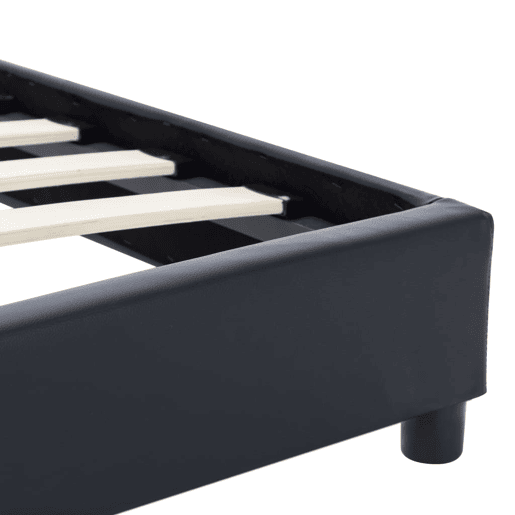 Estrutura De Cama De Casal Simple - 180x200 cm couro artificial preto