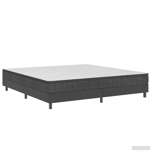 Cama de casal simple boxspring 180x200 cm tecido cinzento Cama de casal simple boxspring 180x200 cm tecido cinzento