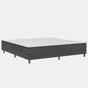 Cama de casal simple boxspring 180x200 cm tecido cinzento