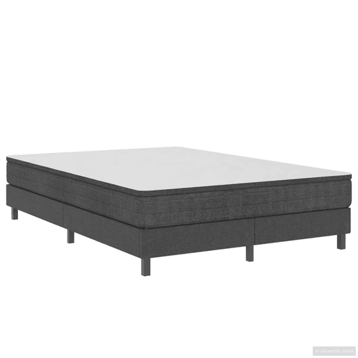 Cama de casal simple boxspring 160x200 cm tecido cinzento Cama de casal simple boxspring 160x200 cm tecido cinzento