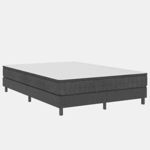 Cama de casal simple boxspring 160x200 cm tecido cinzento
