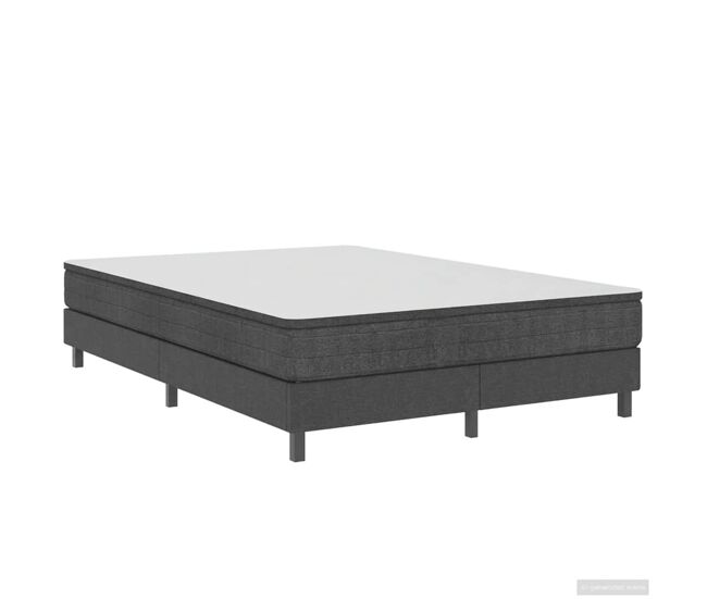 Estructura de cama matrimonial Moderno para adultos Box Spring tela gris 160x200 cm