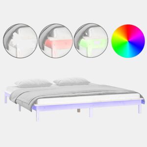 Estrutura de Cama de casal simple super king cLED 180x200cm madeira maciça branco