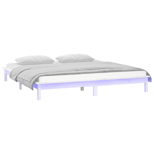 Estrutura de Cama de casal simple super king cLED 180x200cm madeira maciça branco Estrutura de Cama de casal simple super king cLED 180x200cm madeira maciça branco