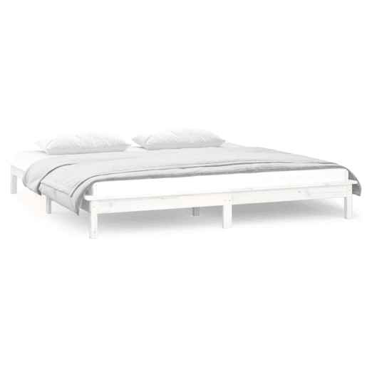 Estrutura de Cama de casal simple super king cLED 180x200cm madeira maciça branco Estrutura de Cama de casal simple super king cLED 180x200cm madeira maciça branco