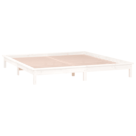 Estrutura de Cama de casal simple super king cLED 180x200cm madeira maciça branco Estrutura de Cama de casal simple super king cLED 180x200cm madeira maciça branco