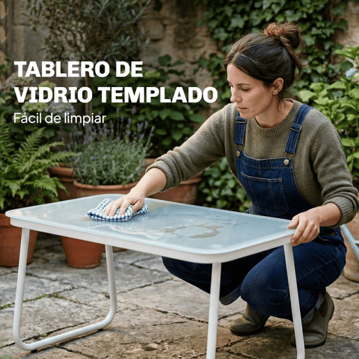 Outsunny Conjunto Jardim de 4 Peças Móveis Exterior com Sofá de 2 Lugares 2 Poltronas Mesa de Vidro Temperado Tecido Textilene Respirável Estrutura de Aço Caqui
