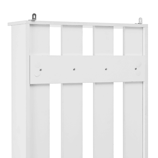 Móvel de entrada 50x36x190 cm - Com 2 portas, painel traseiro e 8 ganchos - Branco