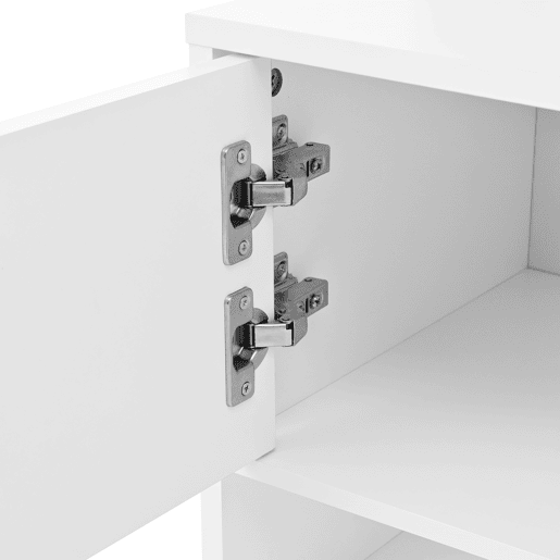 Móvel de entrada 50x36x190 cm - Com 2 portas, painel traseiro e 8 ganchos - Branco