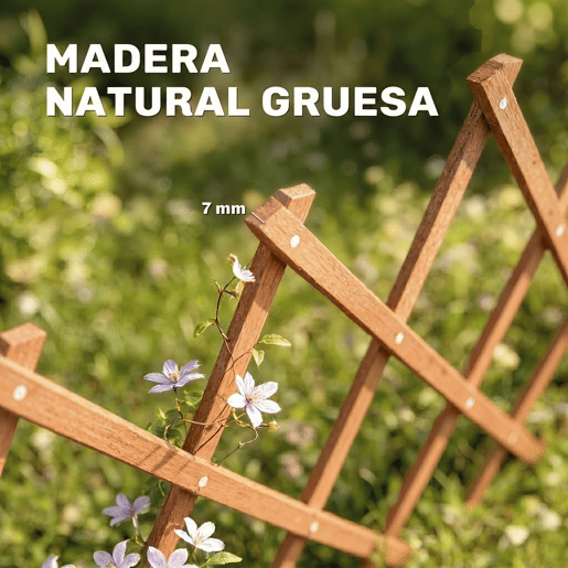 Outsunny Treliça de Jardim em Madeira Extensível Suporte para Plantas Trepadoras Rosas, Videiras Decoração Exterior para Pátio Varanda 180x60 cm Castanho Claro