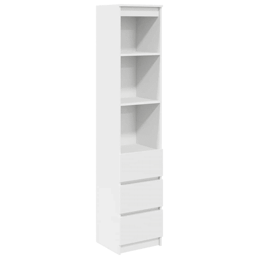 Armário alto - Bufete - Móvel de apoio 37,5x35x180 cm derivados de madeira branco pt325