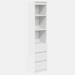 Armário alto - Bufete - Móvel de apoio 37,5x35x180 cm derivados de madeira branco pt325