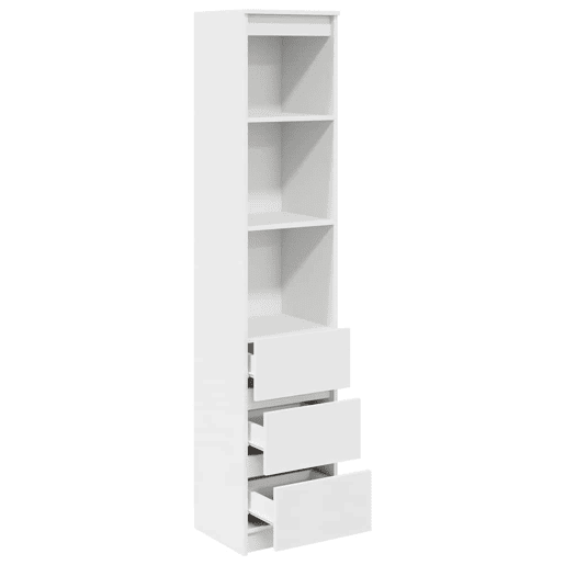Armário alto - Bufete - Móvel de apoio 37,5x35x180 cm derivados de madeira branco pt325