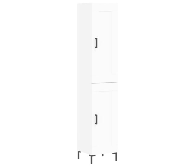 Aparador alto - mueble de almacenamiento madera contrachapada blanco 34,5x34x180 cm es610