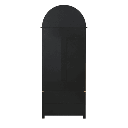 Móvel de entrada 75 L x 35 P x 195 A - Prateleira para sapatos, ganchos, design moderno - Preto, Madeira