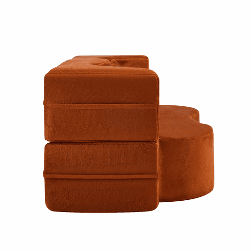 Sofá-cama de 2 lugares - colchão de molas, dobrável, sem montagem, para sala de estar e quarto - laranja